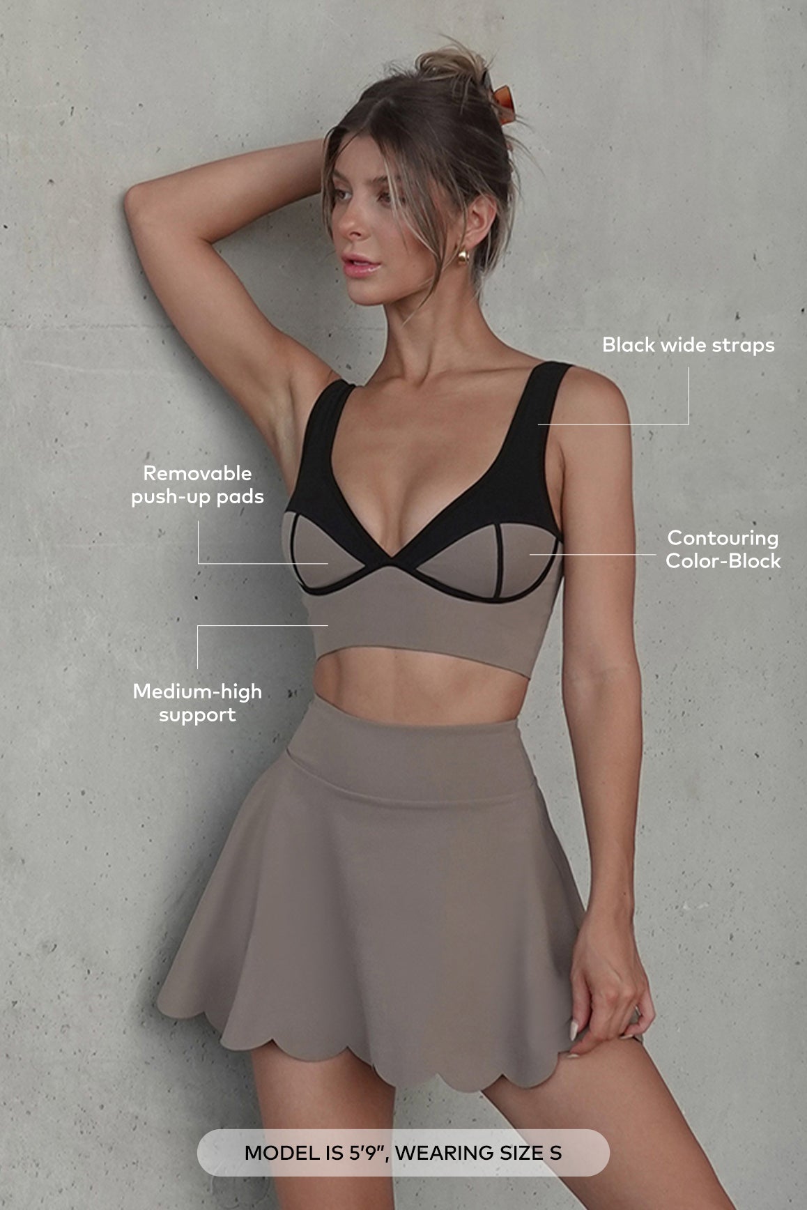 Soutien-gorge de sport à empiècements contrastants