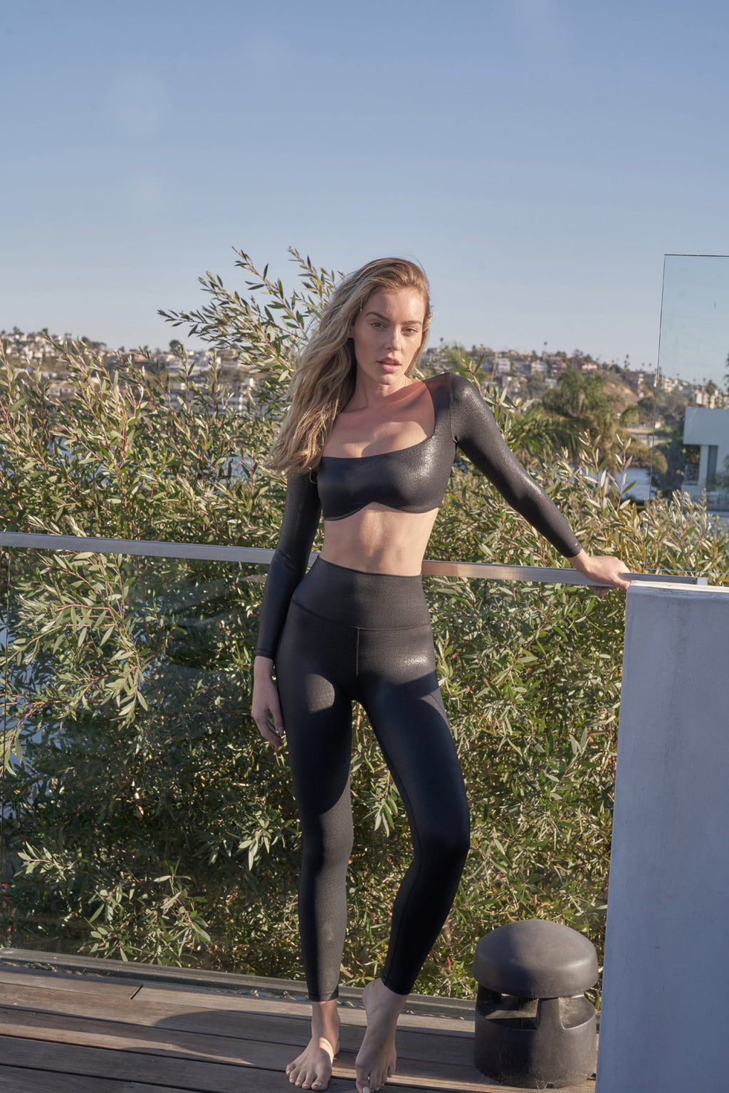 Soutien-gorge manches longues en similicuir