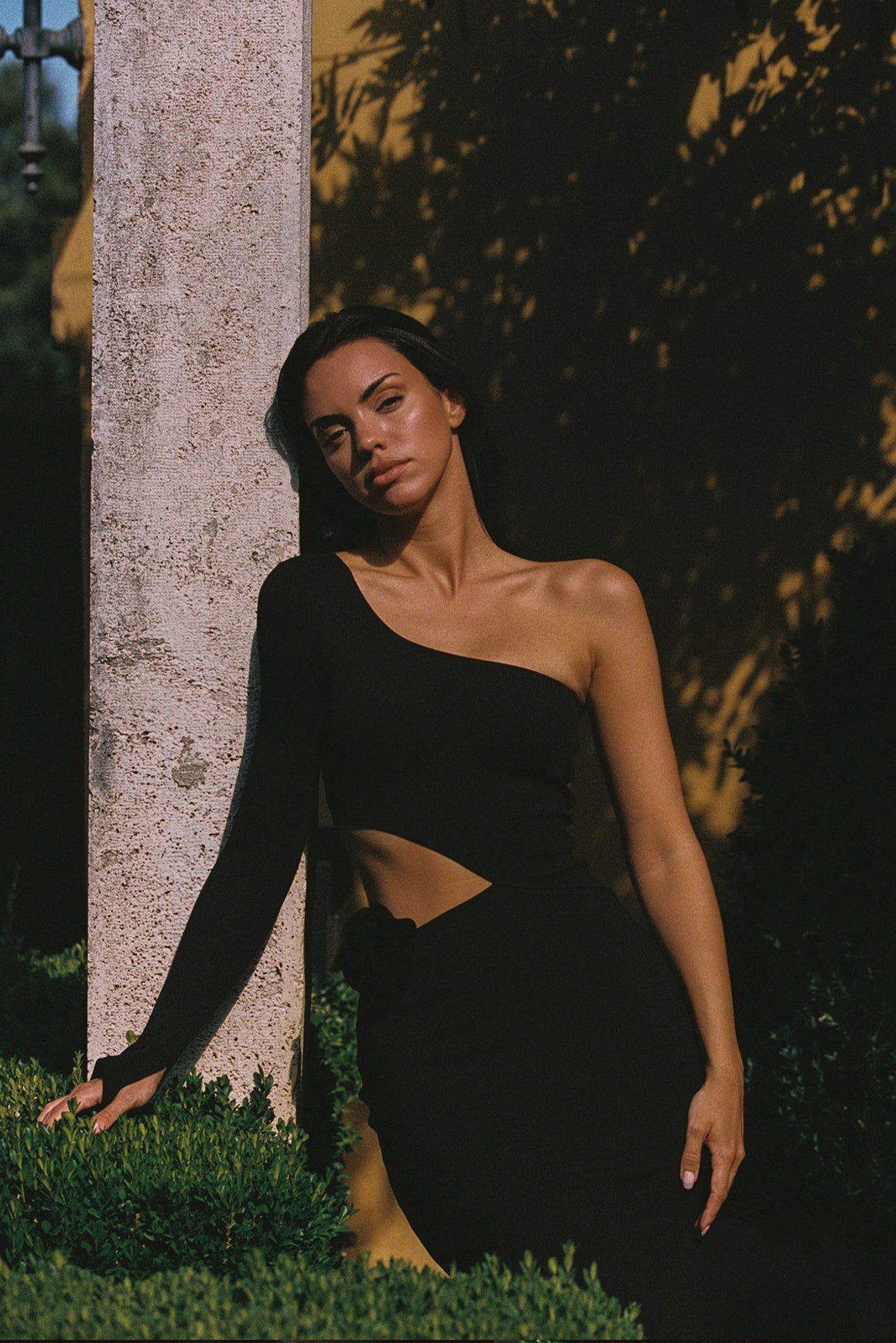 Robe longue asymétrique à fleurs