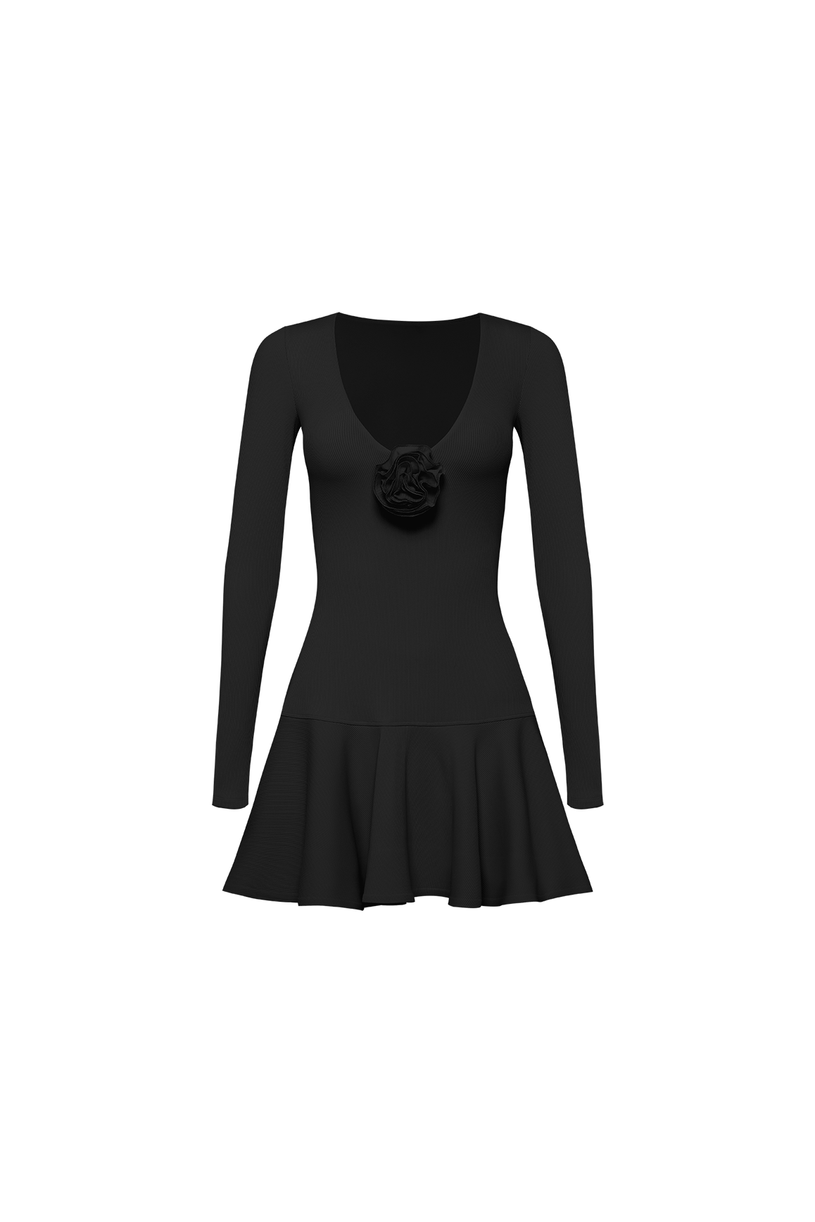 Robe Fleurie Col V Volants