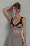 Soutien-gorge de sport à empiècements contrastants