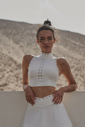 Soutien-gorge de loisirs col montant découpé au laser